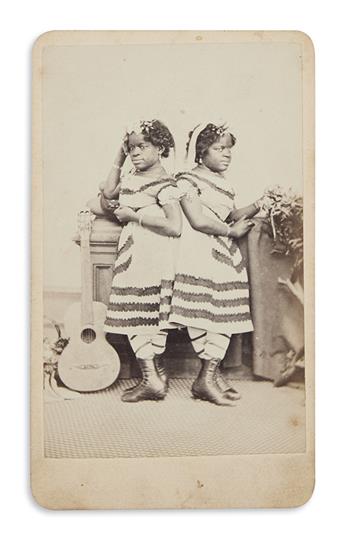 (MUSIC.) Signed carte-de-visite of the conjoined twin performers Millie and Christine, the Two-Headed Nightingale.